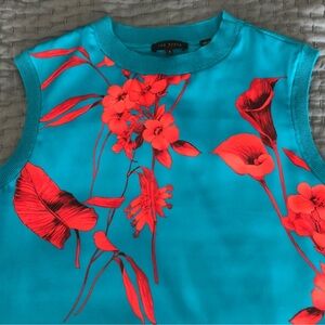 ❤️ SOLD SOLD SOLD 
Ted Baker Teal and Coral Floral Top Sleeveless